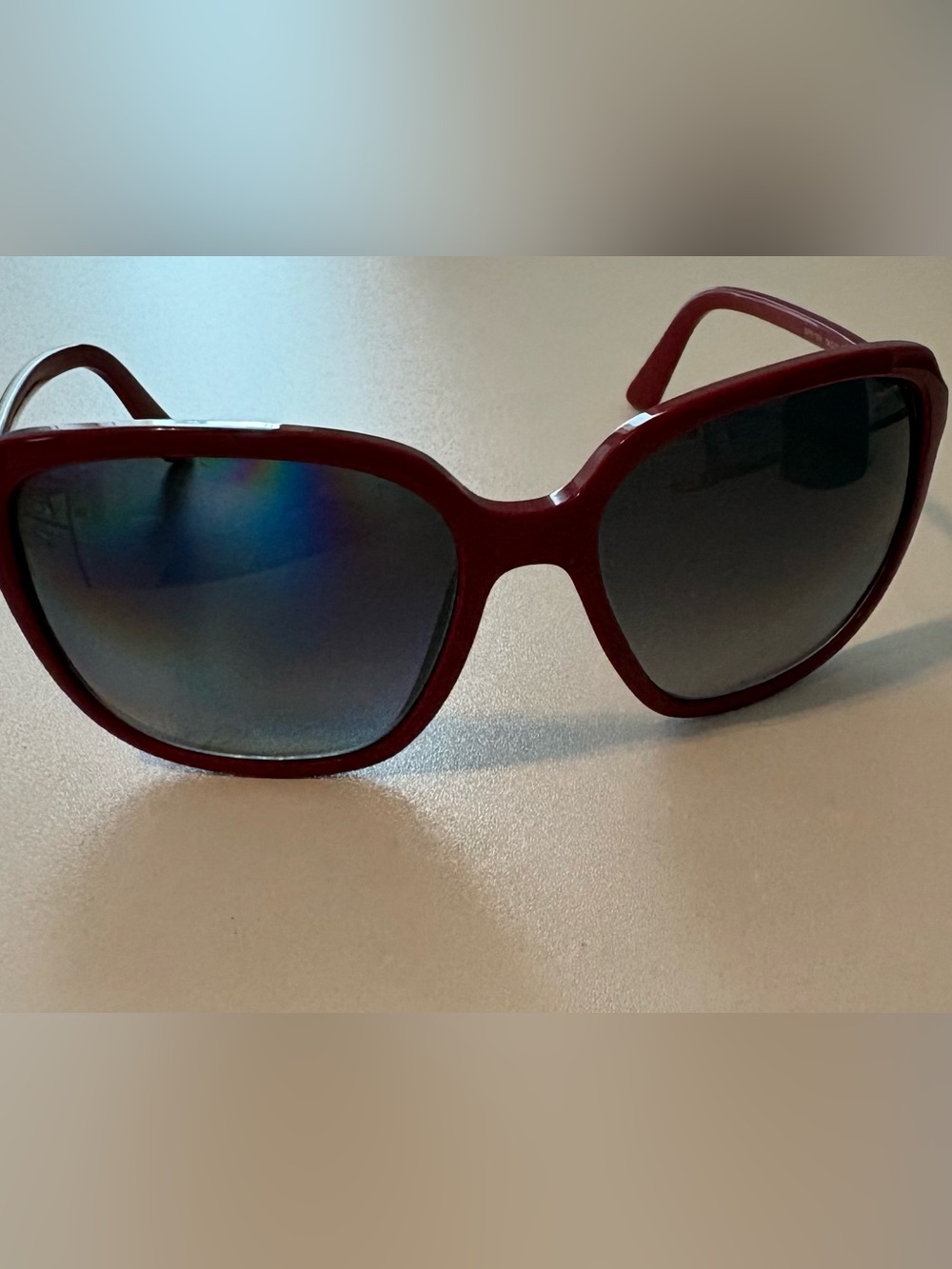 Prada Women's Red Oversized Sunglasses